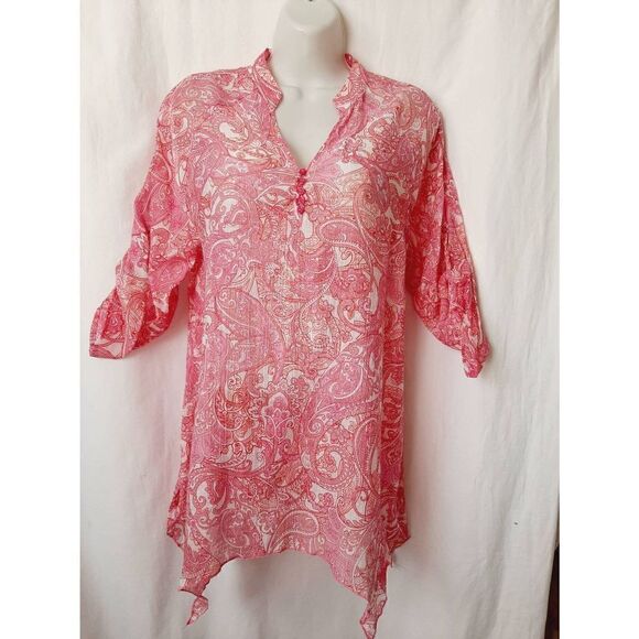 grand & greene Other - Grand & Greene pink floral Paisley small Bohemian Beach Vacay swimsuit cover up